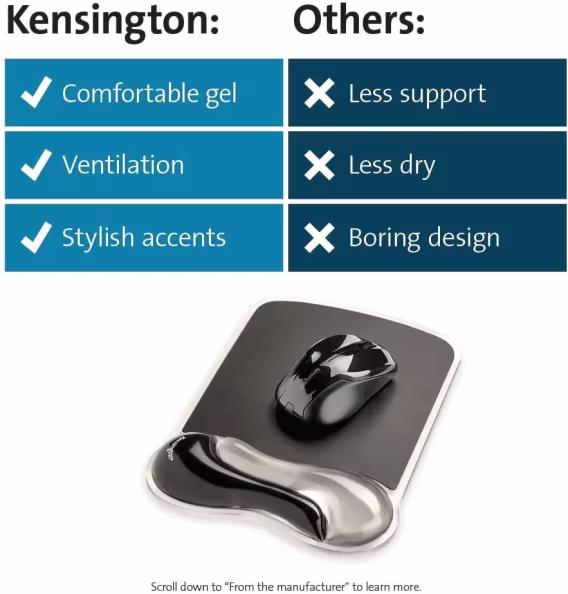 Kensington Duo Jel Fare ve Klavye Bilek Dinlendirme Paketi Seti