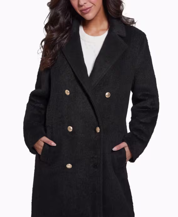 GUESS  Kadın Dokulu İki Düğmeli Şık ve Rahat Kaban