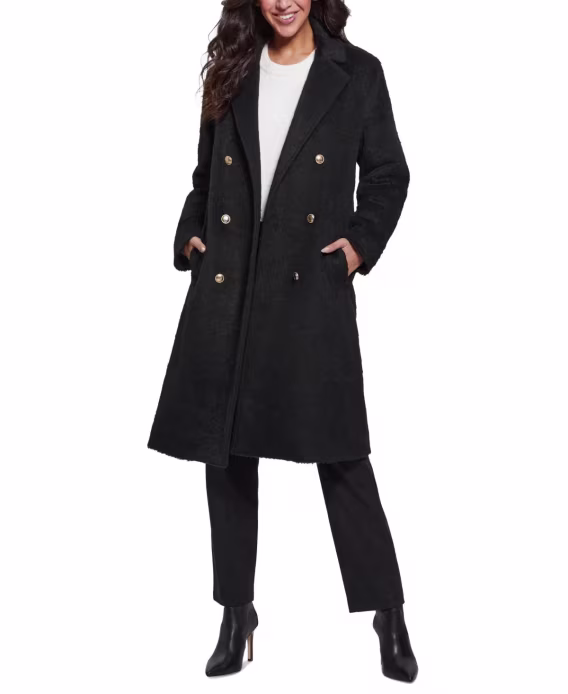 GUESS  Kadın Dokulu İki Düğmeli Şık ve Rahat Kaban