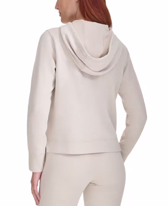 Calvin Klein Performance  Kadın Waffle-Knit Kapüşonlu Sweatshirt