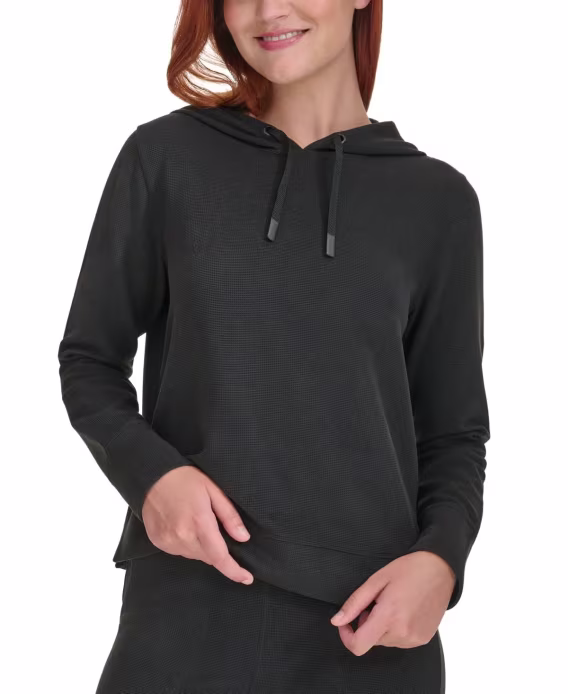 Calvin Klein Performance  Kadın Waffle-Knit Kapüşonlu Sweatshirt