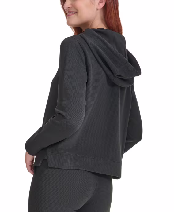 Calvin Klein Performance  Kadın Waffle-Knit Kapüşonlu Sweatshirt