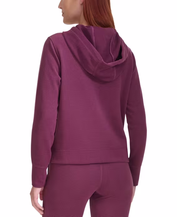 Calvin Klein Performance  Kadın Waffle-Knit Kapüşonlu Sweatshirt