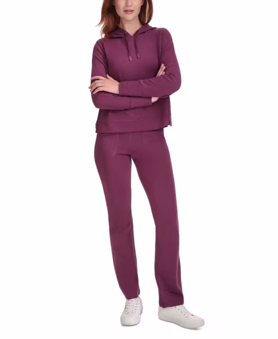 Calvin Klein Performance  Kadın Waffle-Knit Kapüşonlu Sweatshirt