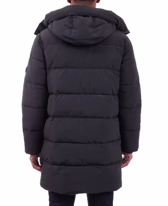 Michael Kors  Erkek Uzun Kapüşonlu Kalın Şişme Mont