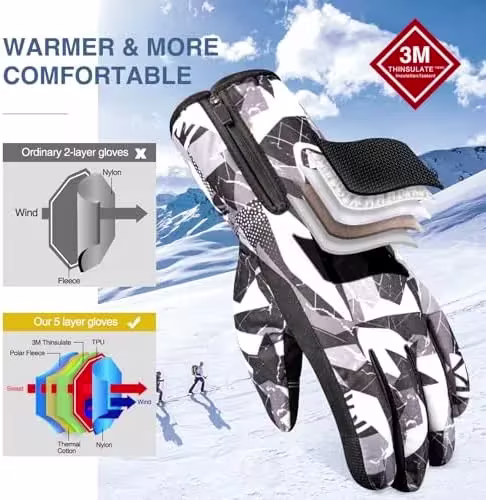 krosa 10℉ Su Geçirmez Soğuk Hava Eldiveni