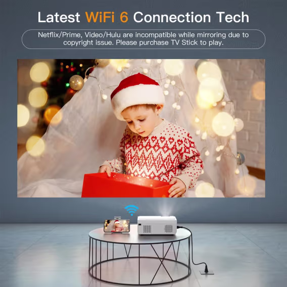 VOPLLS WiFi ve Bluetooth özellikli Projektör