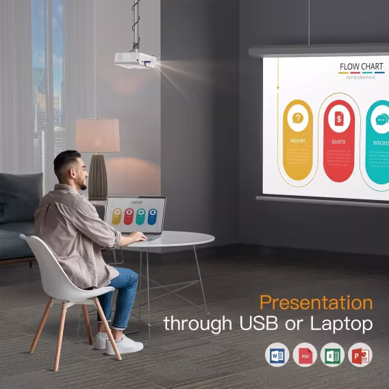 VOPLLS WiFi ve Bluetooth özellikli Projektör