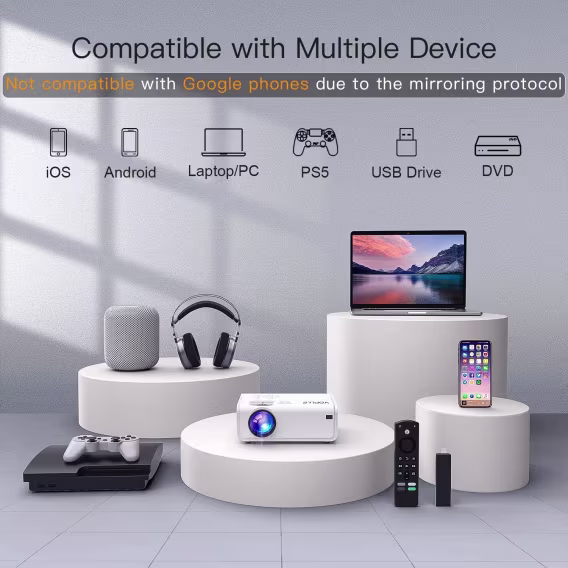 VOPLLS WiFi ve Bluetooth özellikli Projektör