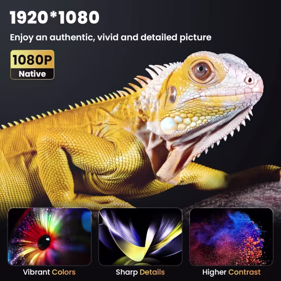 HAPPRUN Yerel 1080P Bluetooth Projektör