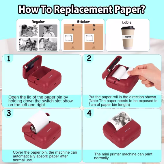 HuiJuKeJi Mini Etiket Yazıcısı