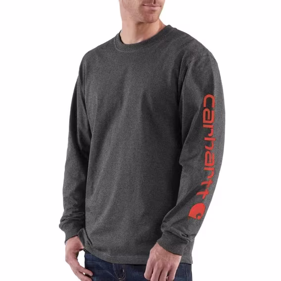 Carhartt Erkek Loose Fit Uzun Logo Kollu Tişört
