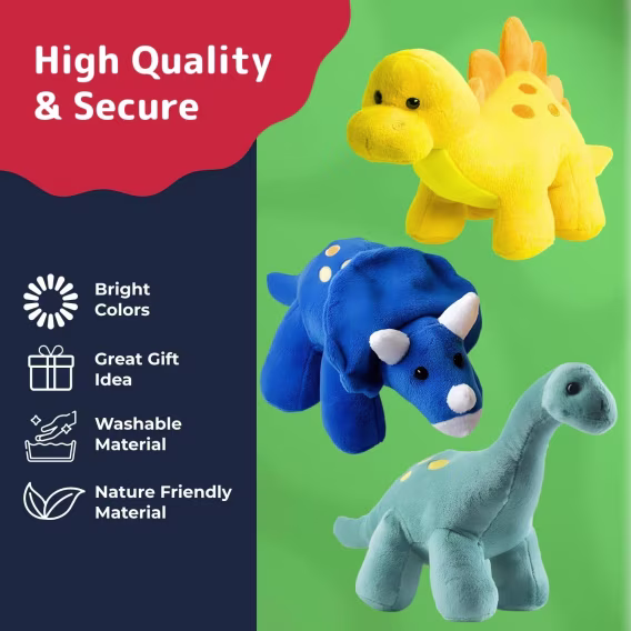 PREXTEX Peluş Dinozor Doldurulmuş Hayvan