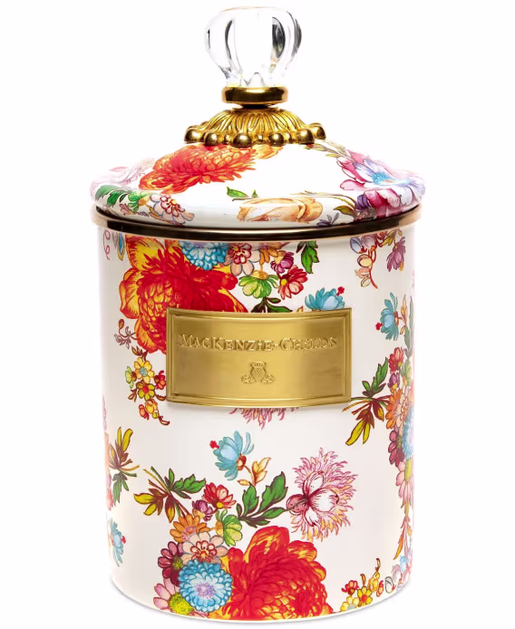 Mackenzie-Childs Beyaz Çiçek Pazarı Orta Boy Kutu