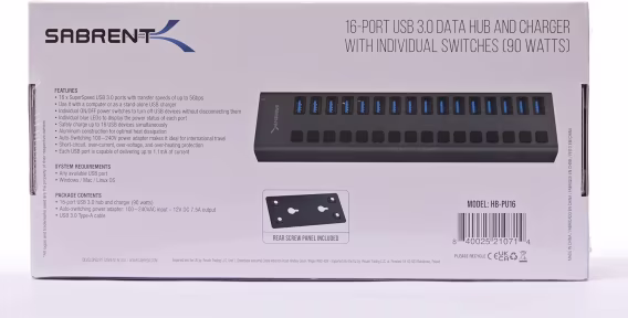 SABRENT Çok Bağlantı Noktalı USB 3.0 ve Şarj Hub (HBU930)