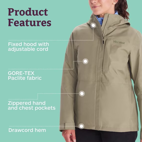 MARMOT Kadın Minimalist Gore Tex Ceket Siyah Large