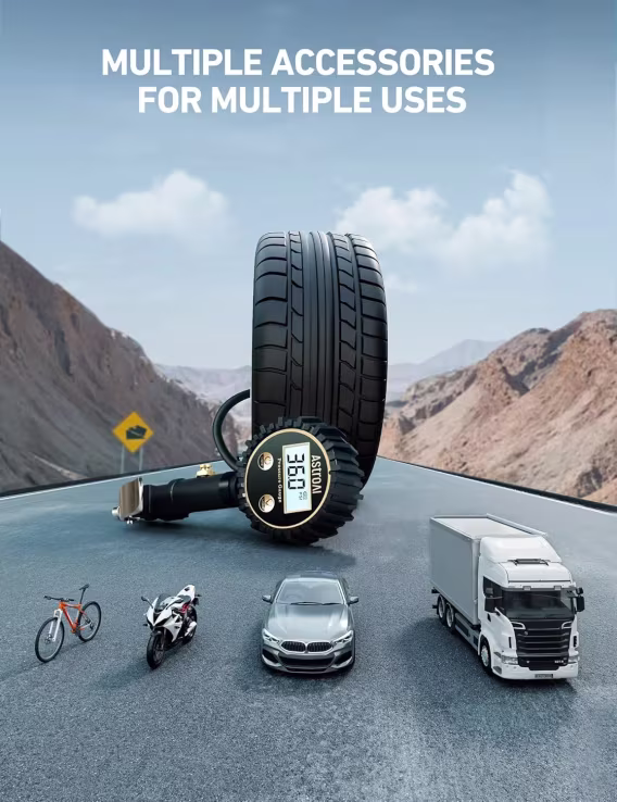 AstroAI Dijital Şişiricili Lastik Basıncı Göstergesi