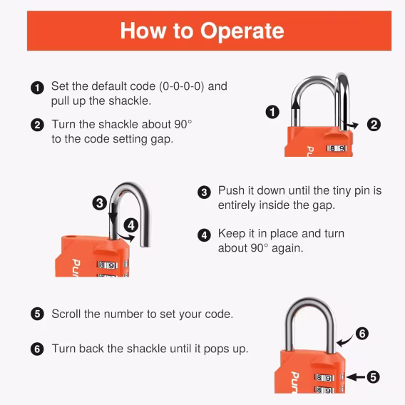 Puroma 2'li Paket Şifreli Kilit 4 Haneli