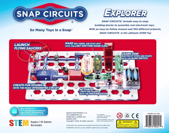 Snap Circuits Jr. SC100 Elektronik Araştırma Kiti 100 Proje