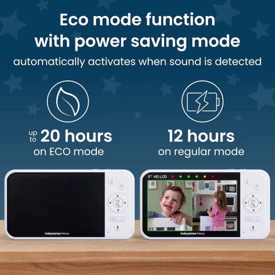 Babysense 5 İnç HD Bölünmüş Ekran Bebek Monitörü