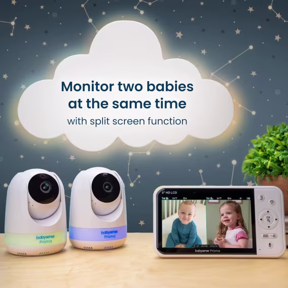 Babysense 5 İnç HD Bölünmüş Ekran Bebek Monitörü