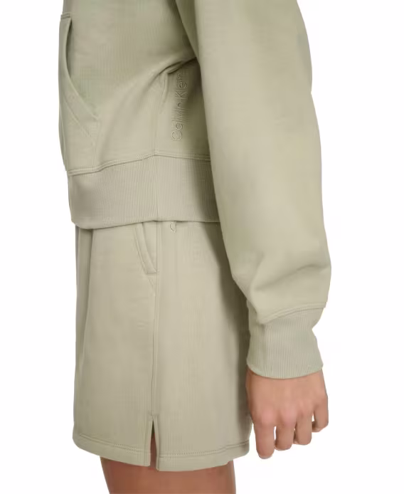 Calvin Klein Kadın Fermuarlı Uzun Kollu Kapüşonlu Sweatshirt