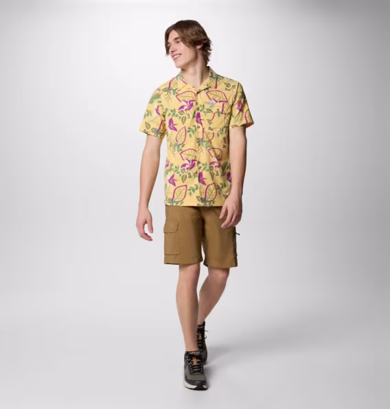 Columbia Erkek Tech Trail™ Utility Baskılı Dokuma Kısa Kollu Gömlek  Uzun