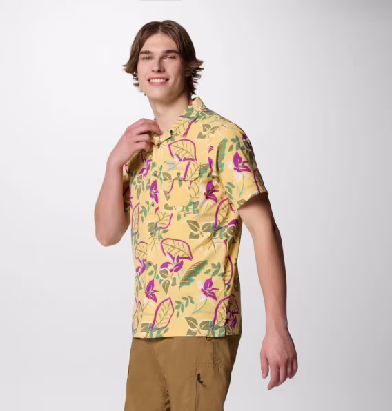 Columbia Erkek Tech Trail™ Utility Baskılı Dokuma Kısa Kollu Gömlek  Uzun