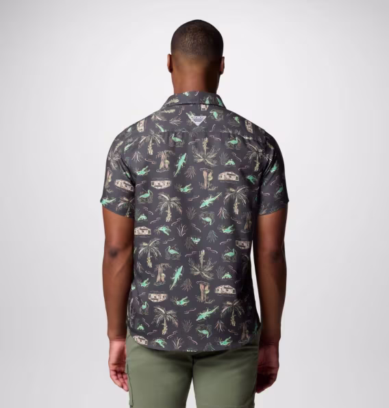 Columbia Erkek PFG Uncharted™ Baskılı Kısa Kollu Gömlek  Uzun