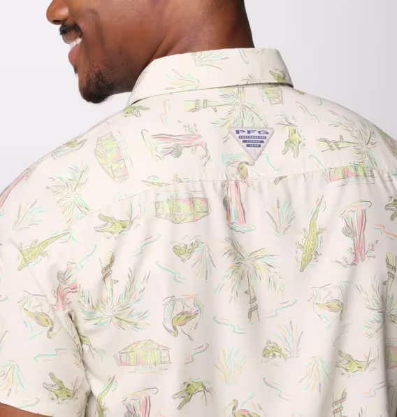 Columbia Erkek PFG Uncharted™ Baskılı Kısa Kollu Gömlek  Uzun