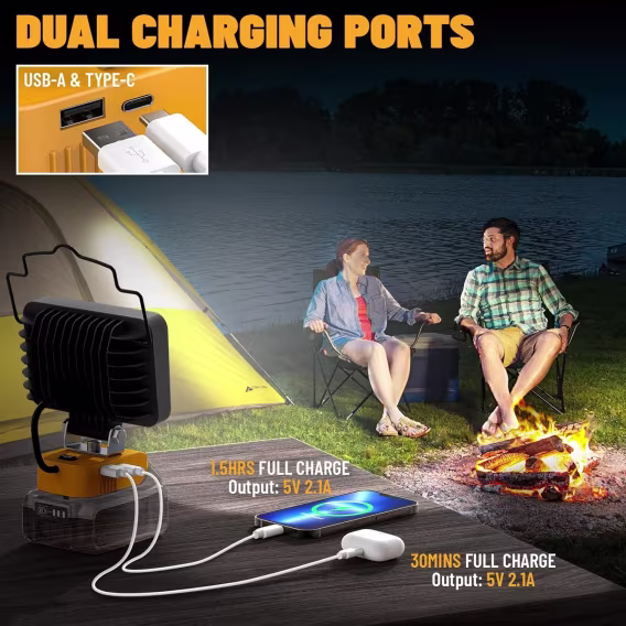 Ecarke DeWalt 18V/20V Lityum Pil için LED Çalışma Işığı (Akülü El Tipi)