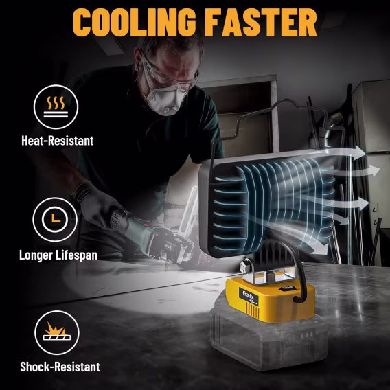 Ecarke DeWalt 18V/20V Lityum Pil için LED Çalışma Işığı (Akülü El Tipi)