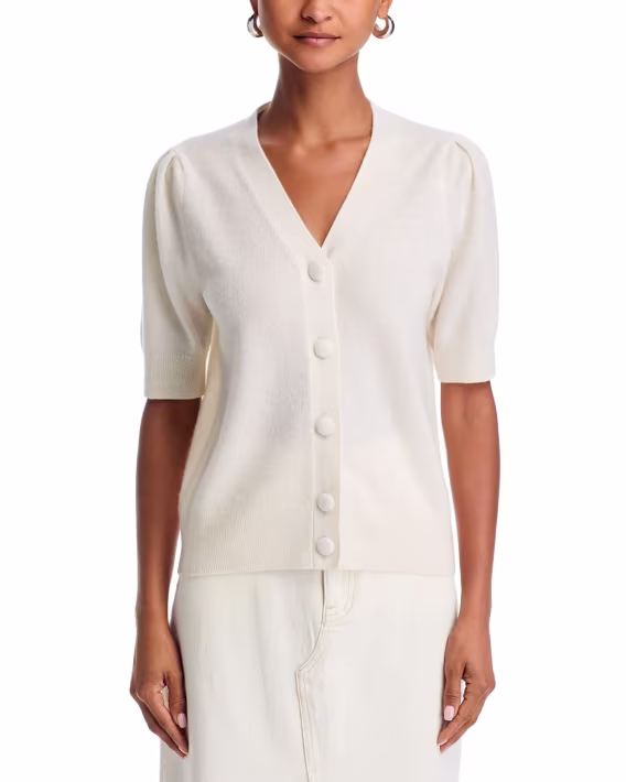 C by Bloomingdale's Cashmere Kadın Kısa Kollu Hırka