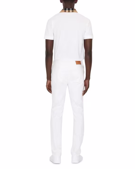 Burberry Cody Pamuk Pike Kareli Yaka Slim Fit Erkek Polo Gömlek