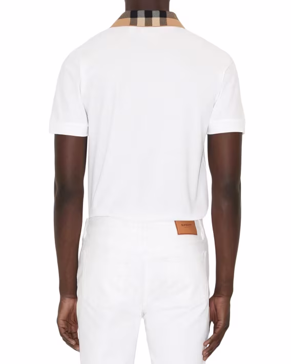 Burberry Cody Pamuk Pike Kareli Yaka Slim Fit Erkek Polo Gömlek