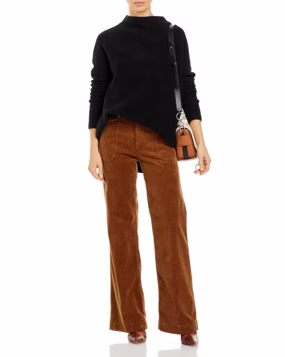 C by Bloomingdale's Cashmere Mock Neck Fırçalanmış Kaşmir Kazak