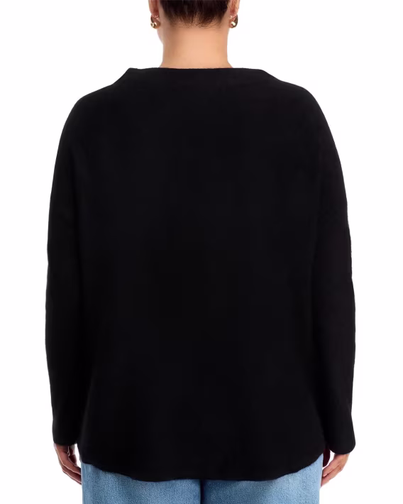 C by Bloomingdale's Cashmere Mock Neck Fırçalanmış Kaşmir Kazak