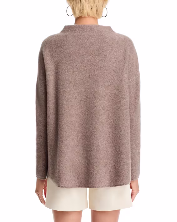 C by Bloomingdale's Cashmere Mock Neck Fırçalanmış Kaşmir Kazak