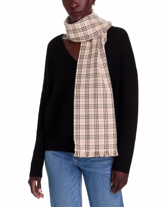 Burberry Çift Yönlü Küçük Kareli Atkı