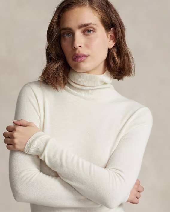 Ralph Lauren Kadın Kaşmir Slim Fit Balıkçı Yaka Kazak