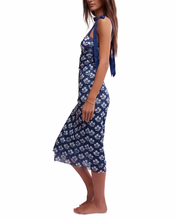 Free People Kadın Got Glam Slip Baskılı Midi Elbise