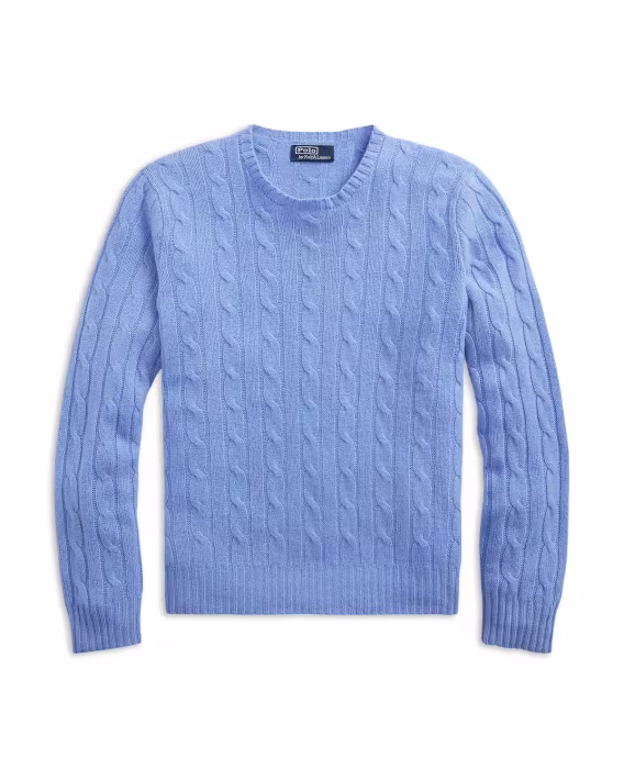 Polo Ralph Lauren Kaşmir Kablo Örgü Yuvarlak Yaka Kazak