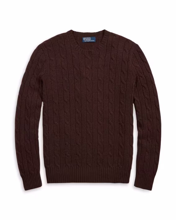 Polo Ralph Lauren Kaşmir Kablo Örgü Yuvarlak Yaka Kazak