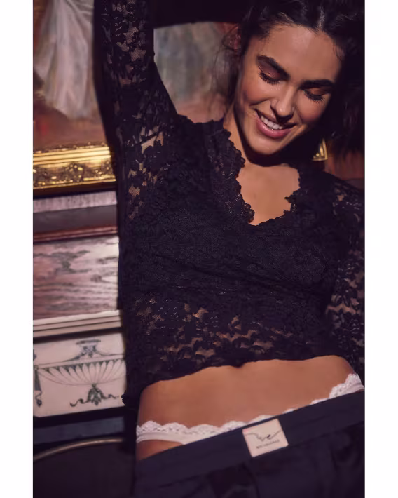 Free People All Day Lace Uzun Kollu Bluz