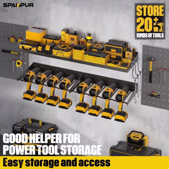 Spampur Şarj İstasyonlu Elektrikli Alet Düzenleyici/Rafı