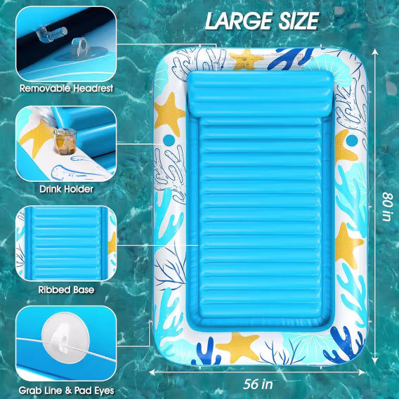 Jasonwell Şişme Bronzlaşma Havuzu Şezlong Şamandıra