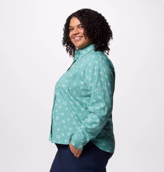 Columbia Kadın Silver Ridge™ Utility Desenli Uzun Kollu Gömlek  Büyük Beden