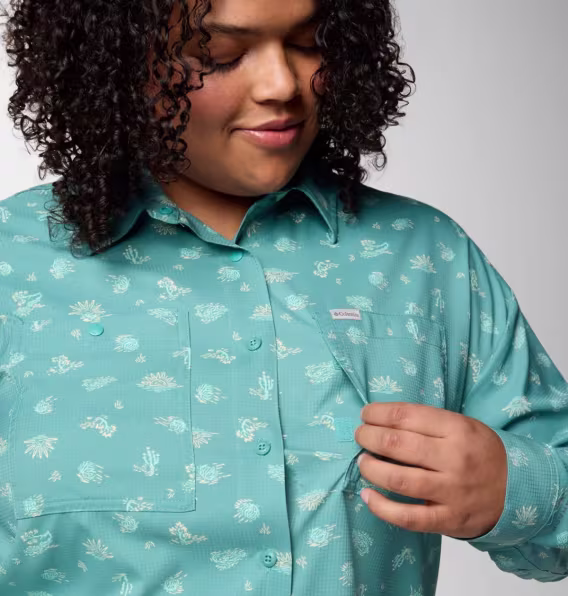 Columbia Kadın Silver Ridge™ Utility Desenli Uzun Kollu Gömlek  Büyük Beden