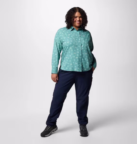 Columbia Kadın Silver Ridge™ Utility Desenli Uzun Kollu Gömlek  Büyük Beden