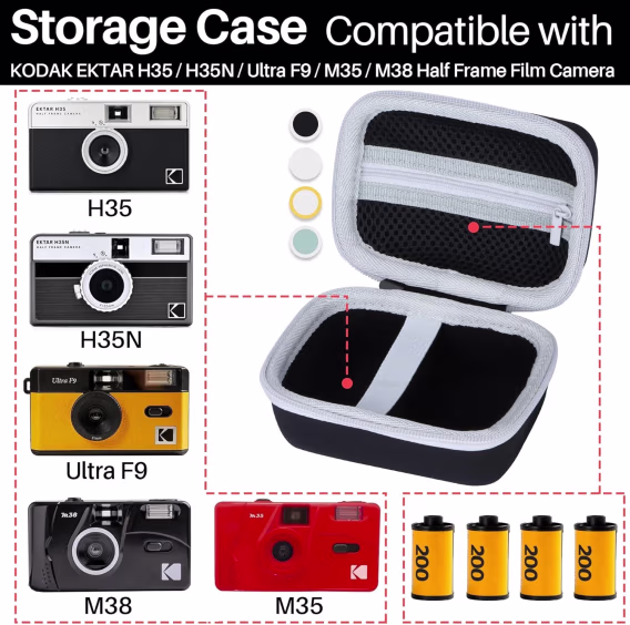 Lebakort KODAK EKTAR H35 / H35N / Ultra F9 / M35 / M38 Fotoğraf Makinası Kılıfı Yeşil